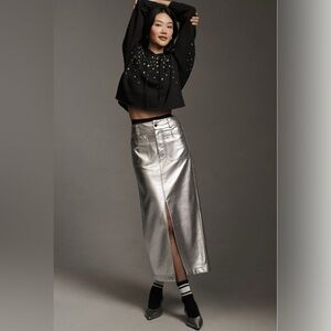 The Colette Metallic Maxi Skirt by Maeve